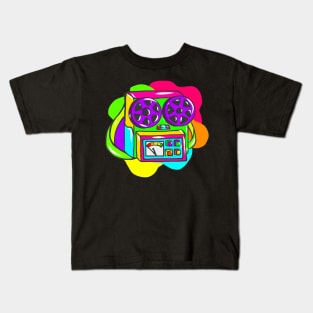 Neon Hippy 80s 90s Costume Retro Vintage Kids T-Shirt